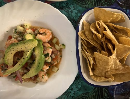 Ceviche de camarón en La Taquería